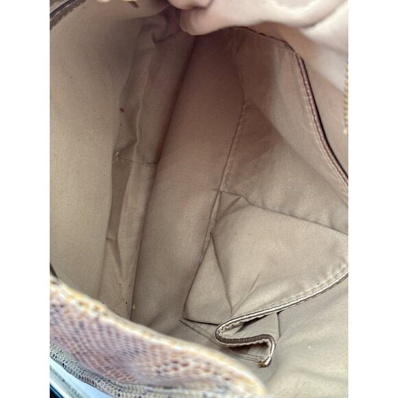 Snake Print Crossbody Bag w/ Gold Accents & Adjustable Strap - Picture 8 of 9